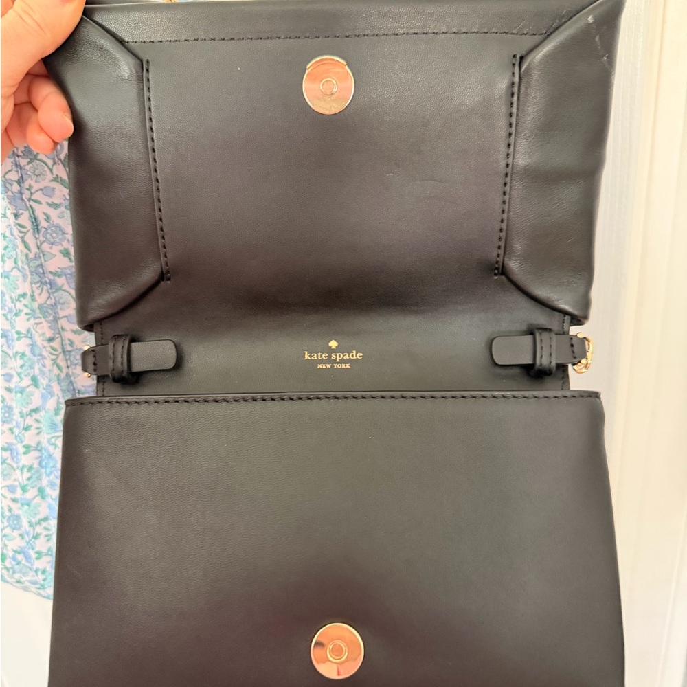 Kate Spade Black Clutch with Gold Chain - Picture 4 of 6